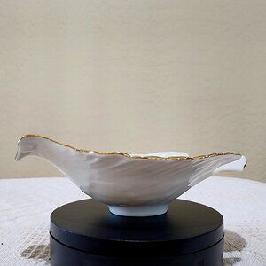 LENOX Dove Dish Open Candy Dish in Dove Collection China Ivory Gold Accent Trim